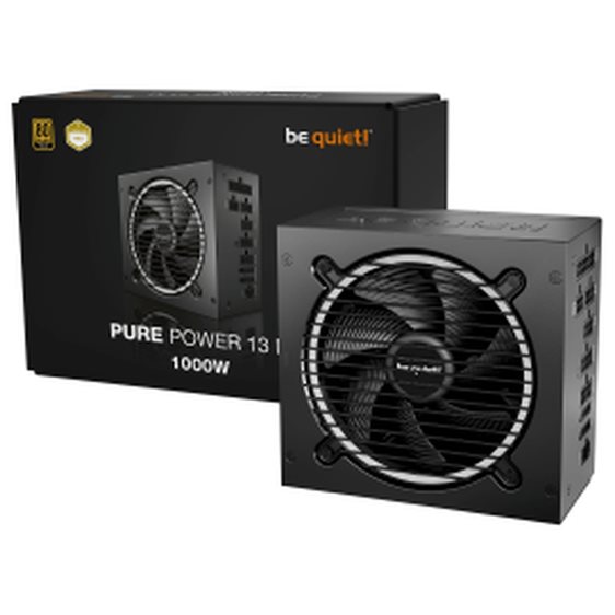 BEQUIET PSU PURE POWER 13M 1000W BP028EU, GOLD CERTIFIED, MODULAR CABLES, EXCEPIONALLY QUIET, 12CM FAN, 10YW.