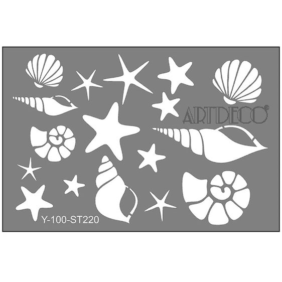 Artdeco stencil A4 (21x29.7 cm) Sea shells 220