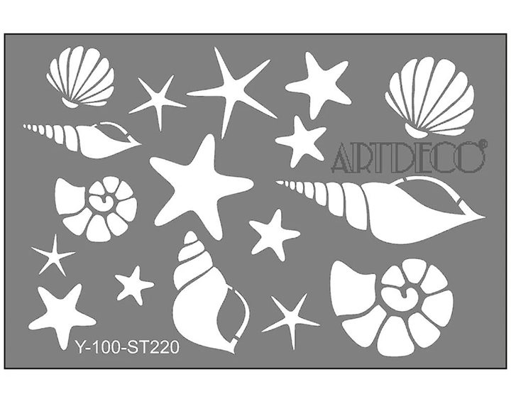 Artdeco stencil A4 (21x29.7 cm) Sea shells 220