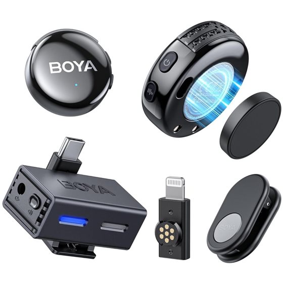 BOYALINK 3 - Type-C & 3,5mm AI-Powered Button Wireless Microphone 2 TX + 1 RX no Case