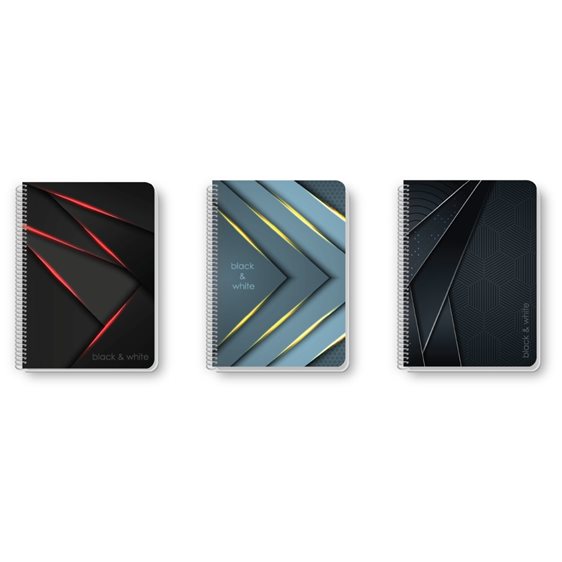 Τετράδιο Σπιράλ Black and White Α4 2Θ 60φ Metalic