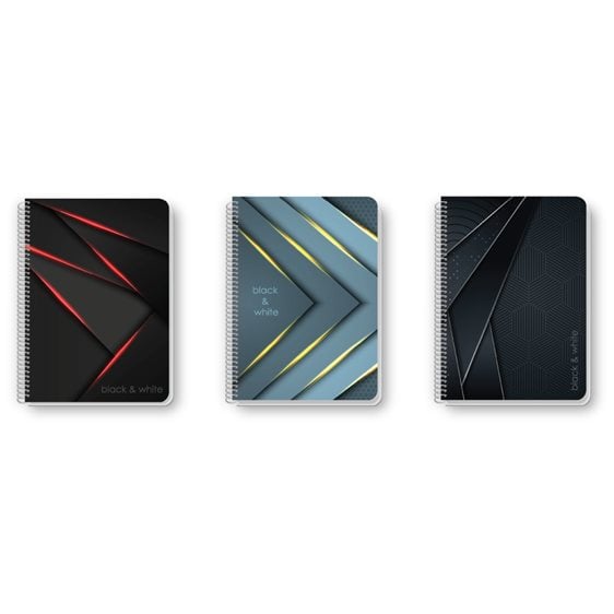 Τετράδιο Σπιράλ Black and White Α4 4Θ 120φ Metalic
