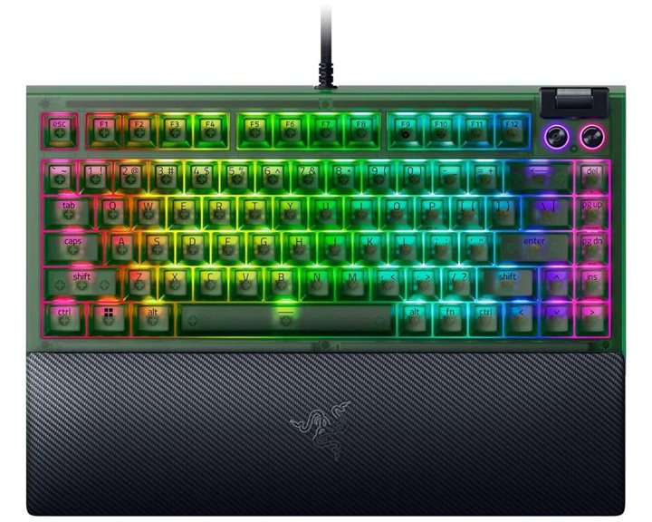 Razer BLACKWIDOW V4 75% Phantom Ed. - Mechanical - RGB - Hot-Swappable - Orange Tactile Switches