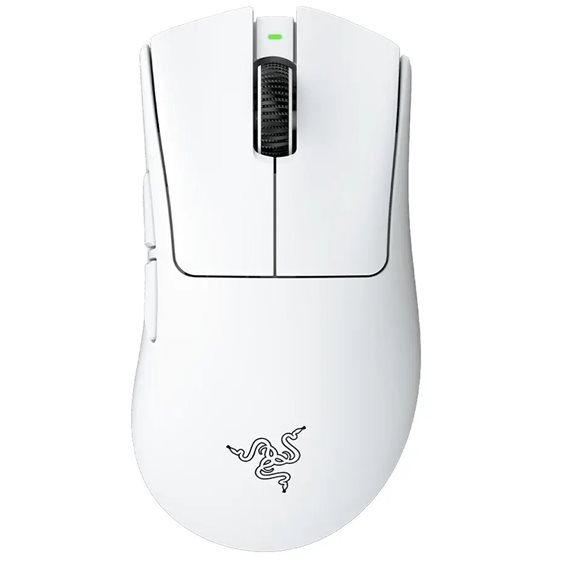Razer DEATHADDER V4 PRO WHITE - 57g Wireless Gaming Mouse - Ergonomic - 120 Hours Battery - 45K DPI