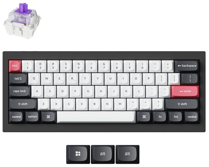 Keychron Q4 HE (Q4H-C1) QMK Wireless Custom Hall Effect Keyboard Purple Switch 60% US Layout