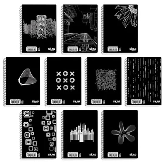 Μπλοκ Σπιράλ Skag Α6 Black & White 80γρ. 60φ.