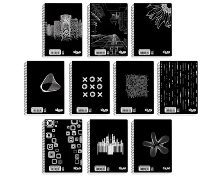 Μπλοκ Σπιράλ Skag Α6 Black & White 80γρ. 60φ.