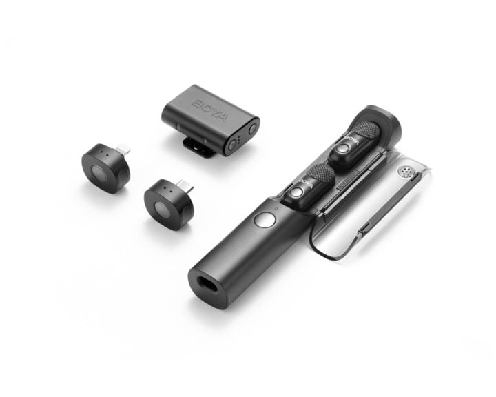 BOYA Magic - Type-C, Lightning & 3,5mm, Camera Receiver Wireless Microphone 2 TX + 3 RX + char. Case