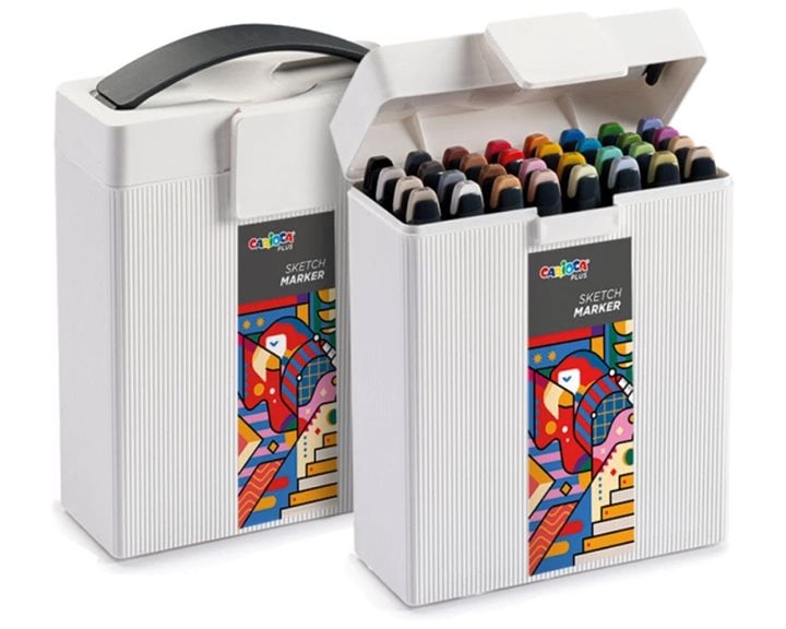 Carioca Μαρκαδόροι Plus Sketch Marker Hard Case Διπλής Μύτης Σετ 32τμχ