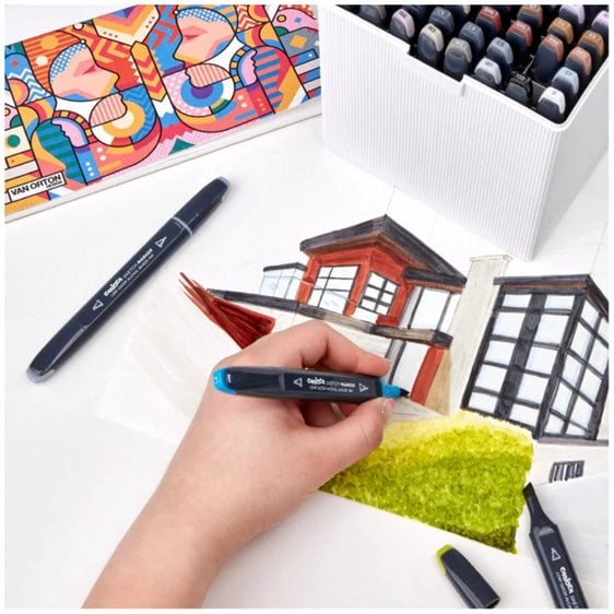 Carioca Μαρκαδόροι Plus Sketch Marker Hard Case Διπλής Μύτης Σετ 32τμχ