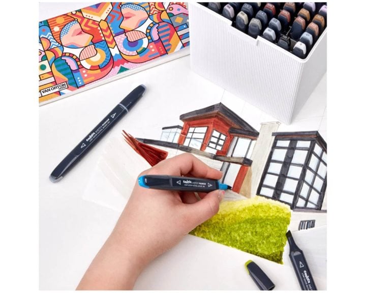 Carioca Μαρκαδόροι Plus Sketch Marker Hard Case Διπλής Μύτης Σετ 32τμχ