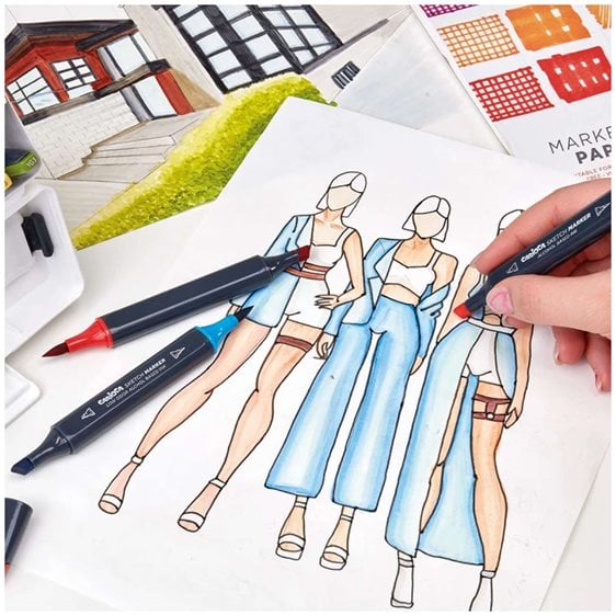 Carioca Μαρκαδόροι Plus Sketch Marker Hard Case Διπλής Μύτης Σετ 10τμχ