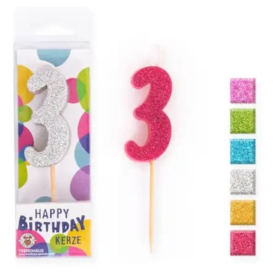 Κερί Γενεθλίων Trend 957672 Glitter Mini No 3 8,8cm