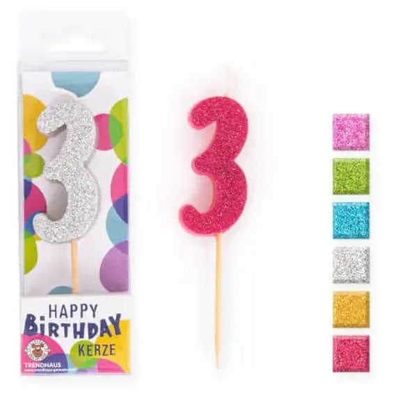 Κερί Γενεθλίων Trend 957672 Glitter Mini No 3 8,8cm