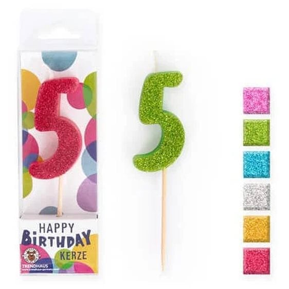 Κερί Γενεθλίων Trend 957658 Glitter Mini No 5 8,8cm