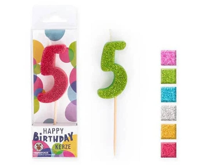 Κερί Γενεθλίων Trend 957658 Glitter Mini No 5 8,8cm
