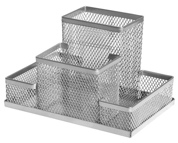 Μολυβοθήκη Forofis metal 4 θέσεων ασημί
