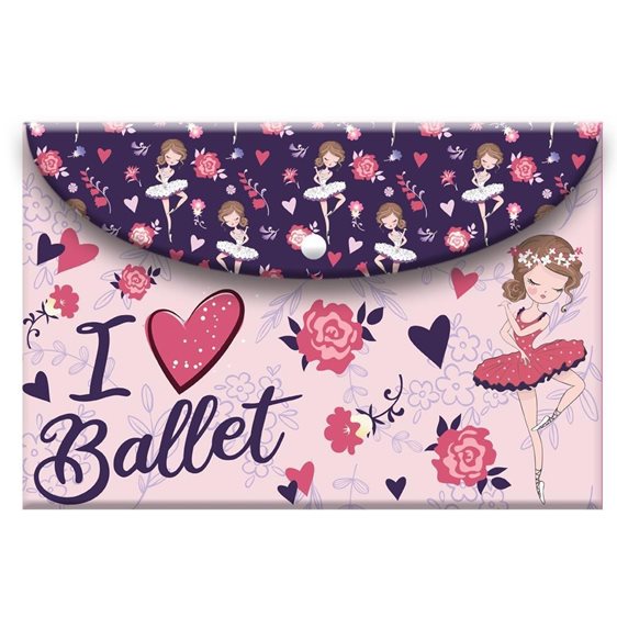 Φάκελος με Κουμπί Α4 Must Team Happy I Love Ballet