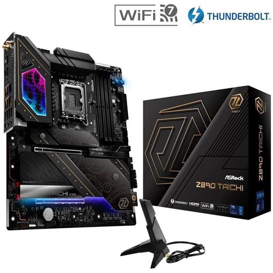 ASROCK MB Z890 TAICHI, SOCKET LGA1851, CS INTEL Z890, 4 DIMM SOCKETS DDR5, HDMI/ THUNDERBOLT4, PCI-E GEN 5.0, 5G LAN, WIFI7, ATX, 3YW