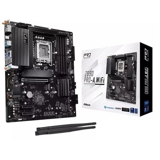 ASROCK MB Z890 PRO-A WIFI, SOCKET INTEL LGA1851, CS INTEL Z890, 4 DIMM SOCKETS DDR5, HDMI/DP, PCI-E GEN 5.0, 2.5G LAN, WIFI6E, ATX, 3YW.