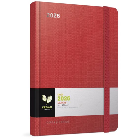 Ημερολόγιο Εβδομαδιαίο 2026 9χ16 Canvas Κόκκινο