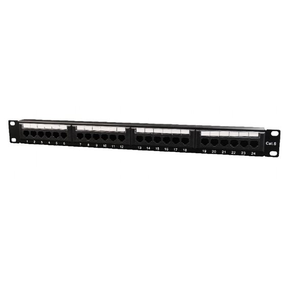 CABLEXPERT CAT.6 24 PORT PATCH PANEL WITH REAR CABLE MANAGEMENT