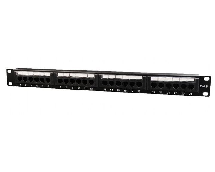 CABLEXPERT CAT.6 24 PORT PATCH PANEL WITH REAR CABLE MANAGEMENT