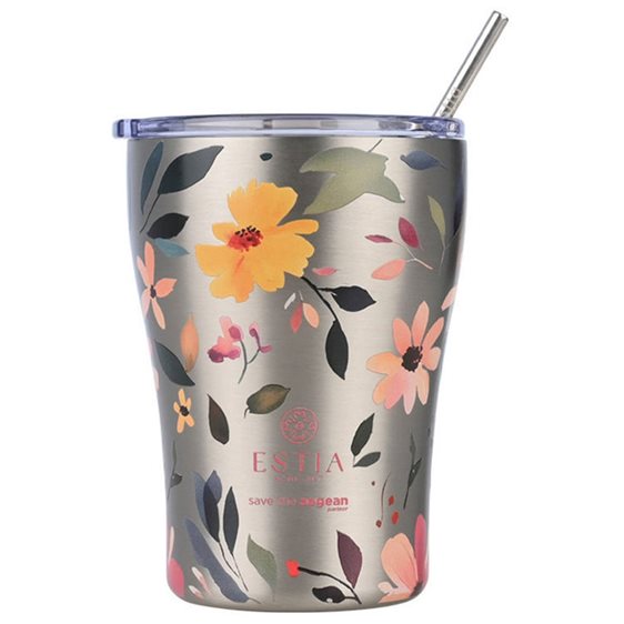 Estia Ποτήρι Θερμός 350ml Save The Aegean Silver Botanic 01-31787