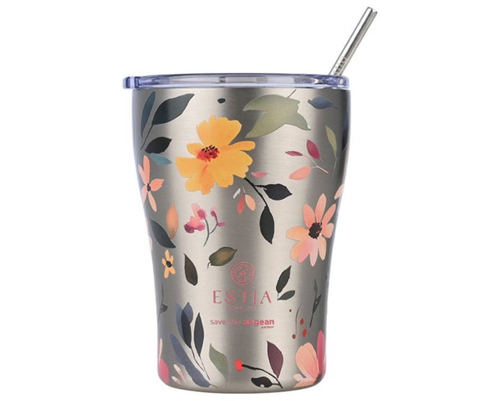 Estia Ποτήρι Θερμός 350ml Save The Aegean Silver Botanic 01-31787