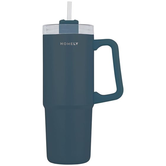 Estia Κούπα Θερμός Με Λαβή & Καλαμάκι 900ml Straw Tumbler Indigo Blue 01-34511
