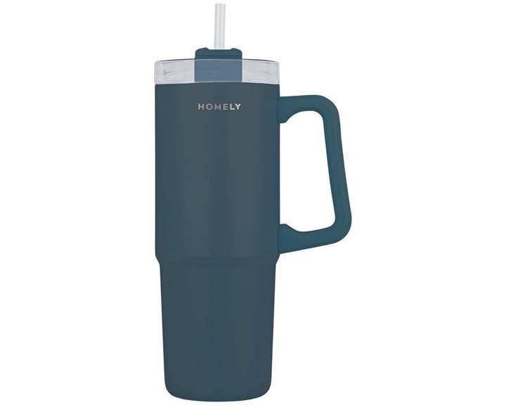 Estia Κούπα Θερμός Με Λαβή & Καλαμάκι 900ml Straw Tumbler Indigo Blue 01-34511