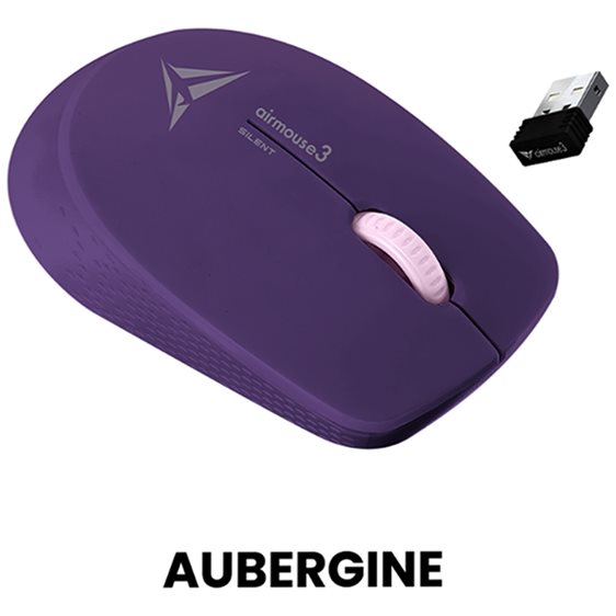 ALCATROZ WIRELESS LONGLASTING SILENT MOUSE AUBERGINE