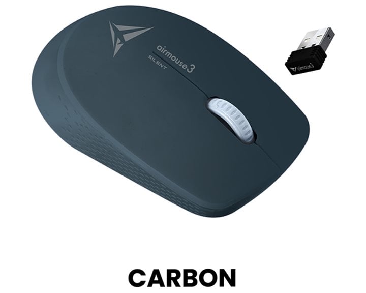 ALCATROZ WIRELESS LONGLASTING SILENT MOUSE CARBON