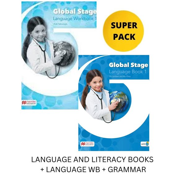 GLOBAL STAGE 1 SUPER PACK (LANGUAGE AND LITERACY BOOKS + LANGUAGE WB + GRAMMAR)