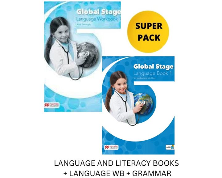 GLOBAL STAGE 1 SUPER PACK (LANGUAGE AND LITERACY BOOKS + LANGUAGE WB + GRAMMAR)