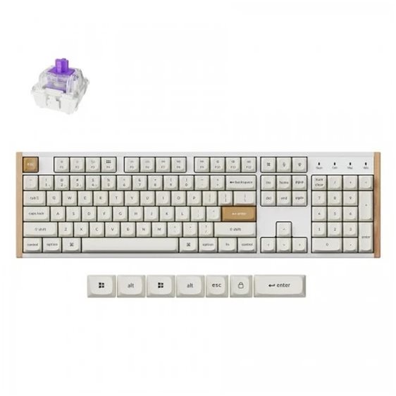 Keychron K10 HE (K10H-Q1) Special Wood Edition White Wireless Magnetic Hall Effect RGB 100% US