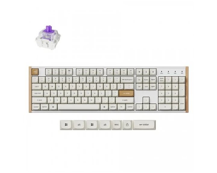 Keychron K10 HE (K10H-Q1) Special Wood Edition White Wireless Magnetic Hall Effect RGB 100% US