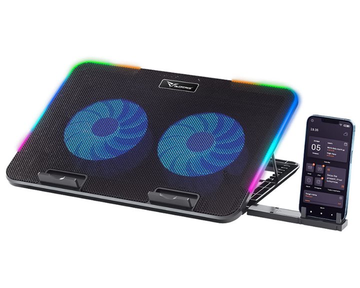 ALCATROZ NOTEBOOK & PHONE COOLING STAND 2 FANS VENDAVAL G2 RGB BLACK