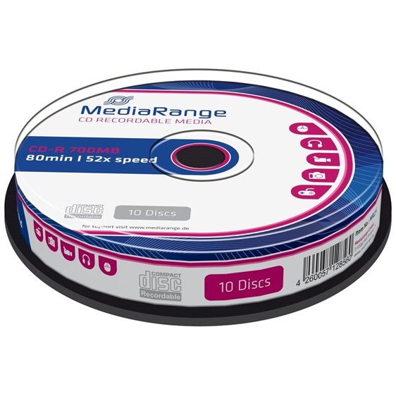 CD-R MediaRange 80min 700MB 52x Κορίνα 10 Τεμ.