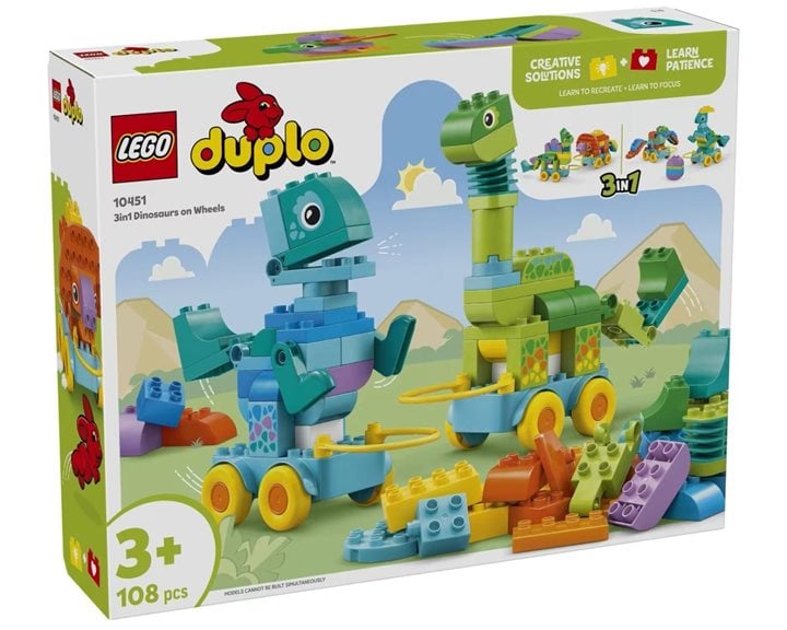 LEGO Duplo 3σε1 Δεινόσαυροι σε Τροχούς 10451