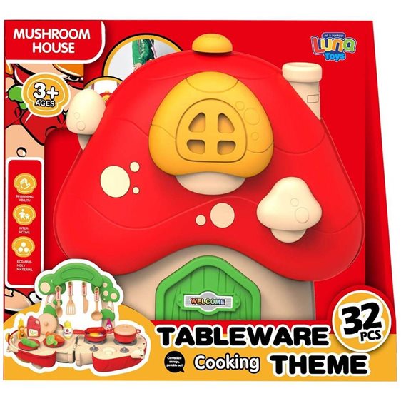 Βαλιτσάκι Μανιτάρι Κουζινικά Luna Toys Σετ 32 Τμχ., 27x13,5x24 εκ. 000622831