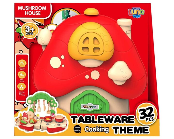 Βαλιτσάκι Μανιτάρι Κουζινικά Luna Toys Σετ 32 Τμχ., 27x13,5x24 εκ. 000622831