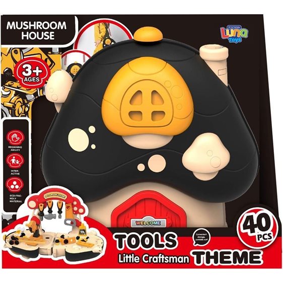 Βαλιτσάκι Μανιτάρι Εργαλεία Luna Toys Σετ 40 Τμχ., 27x13,5x24 εκ. 000622834
