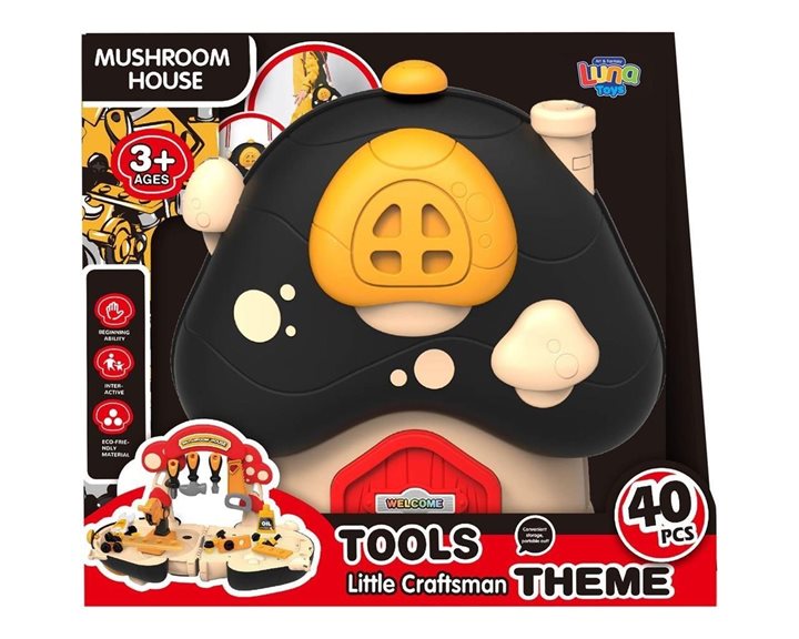 Βαλιτσάκι Μανιτάρι Εργαλεία Luna Toys Σετ 40 Τμχ., 27x13,5x24 εκ. 000622834