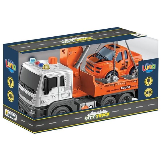Ρυμουλκόμενο με Γερανό Luna Toys Friction 1:16 με ήxο και φως 000623099
