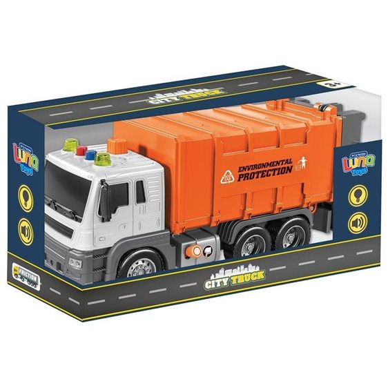 Απορριμματοφόρο Friction Luna Toys 1:16 με ήxο και φως 000623100