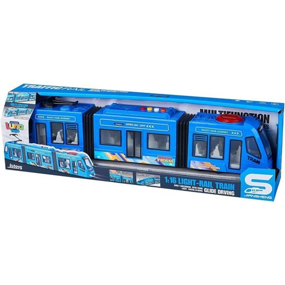 Λεωφορείο Luna Toys Friction Μπλε 1:16 με ήxο και φως 000623109