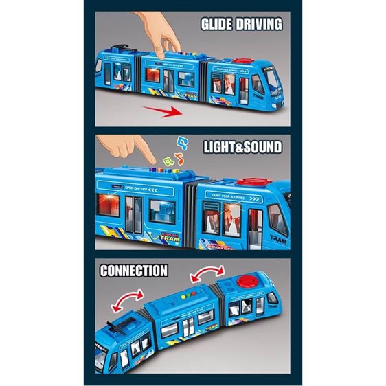 Λεωφορείο Luna Toys Friction Μπλε 1:16 με ήxο και φως 000623109