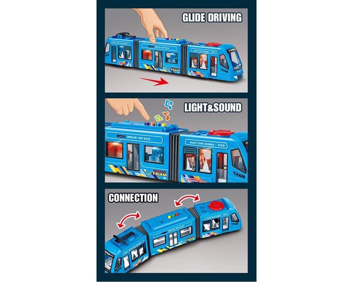 Λεωφορείο Luna Toys Friction Μπλε 1:16 με ήxο και φως 000623109