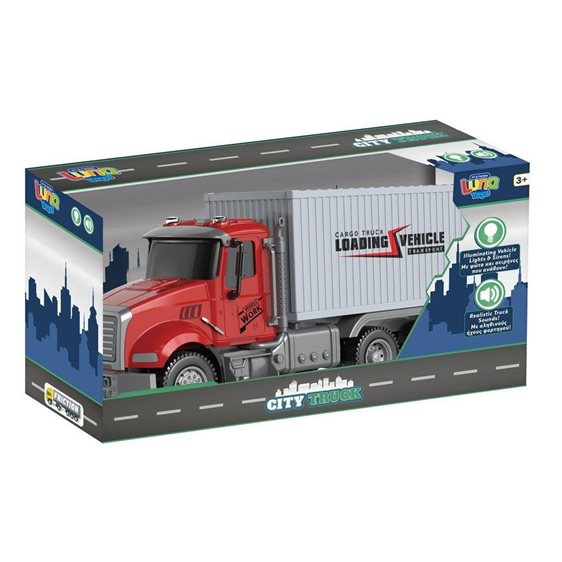 Φορτηγό Container Friction Luna Toys με ήxο και φως 36x11x19εκ. 000623114